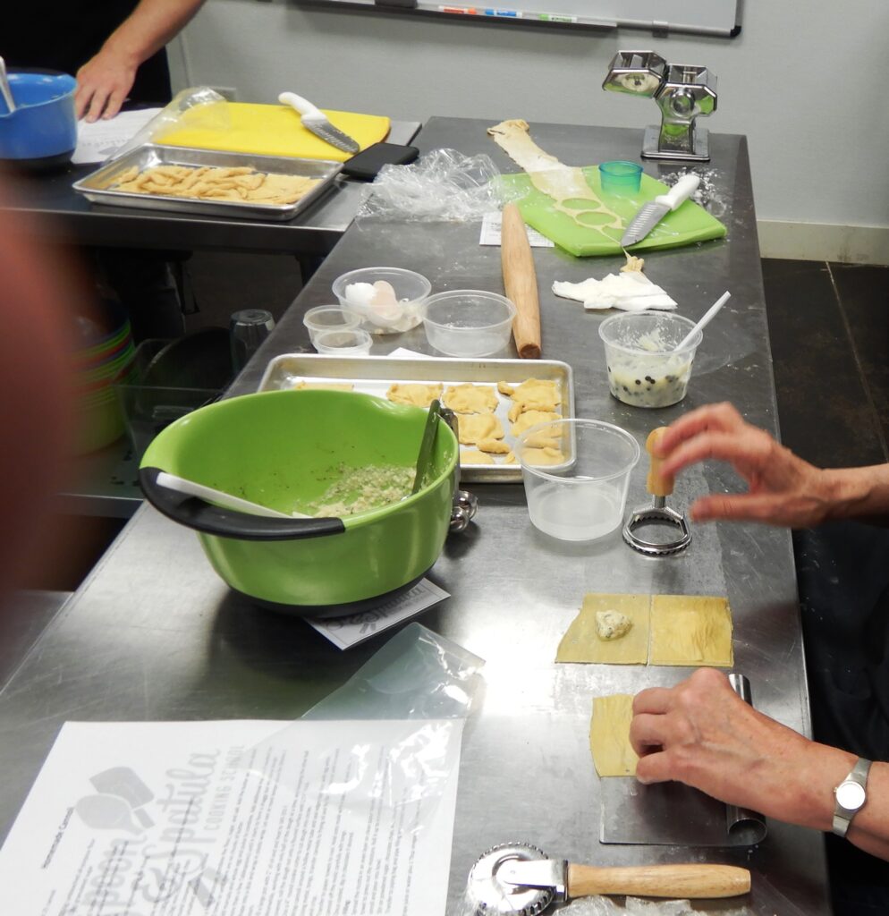 Preparing the ravioli | Date Night at Spoon and Spatula Cooking School