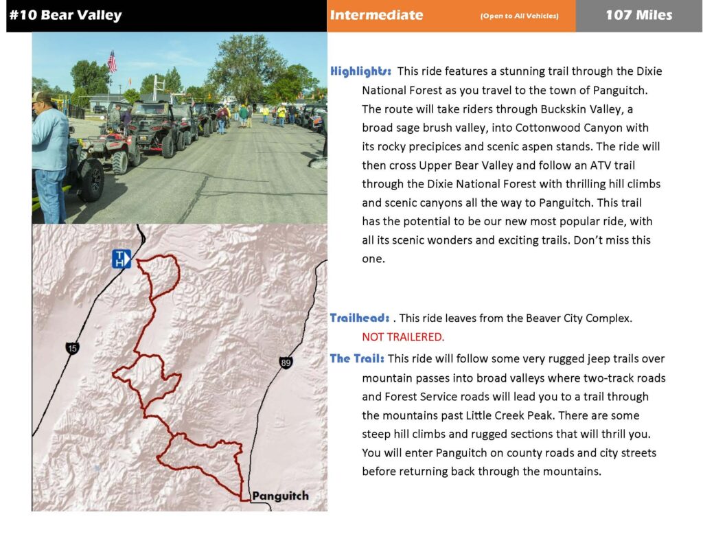 Bear Valley Ride Details - Beaver Jamboree | Adventures with Quadman | My Local Utah